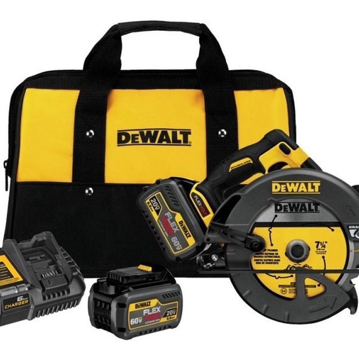 DEWALT - Sierra Circular 7 1/4" 60V Xr 65mm 2 Bat 6.0 Ah Dewalt DCS578T2-B2