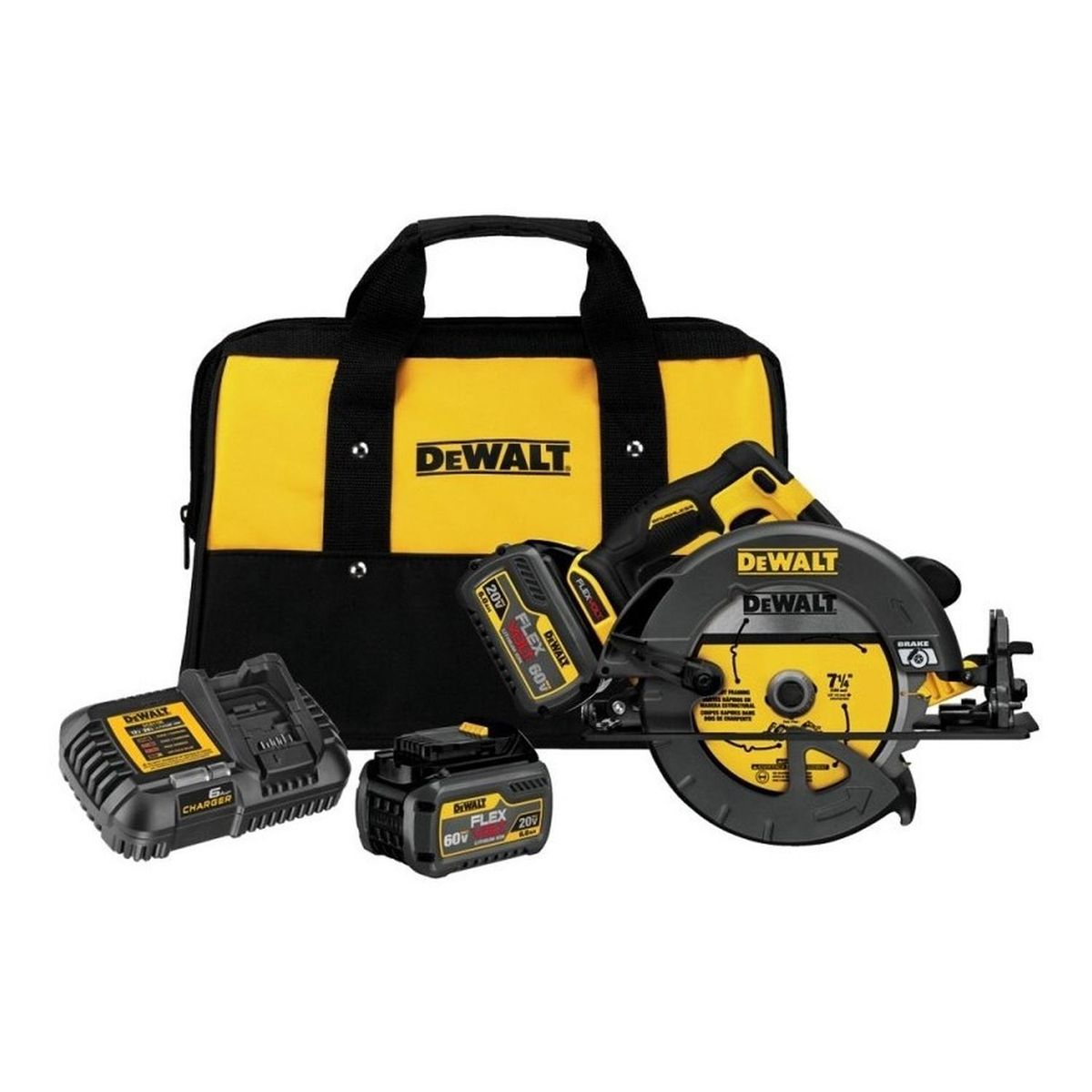 DEWALT - Sierra Circular 7 1/4" 60V Xr 65mm 2 Bat 6.0 Ah Dewalt DCS578T2-B2