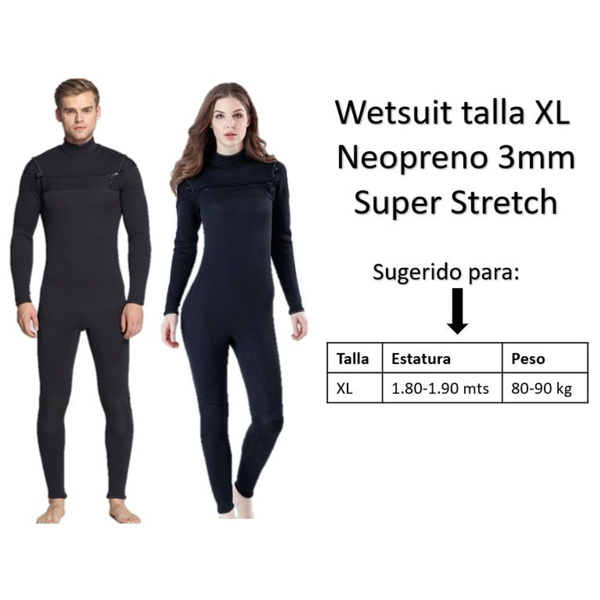 GENERICO - Wetsuit XL cierre pecho neopreno 3mm