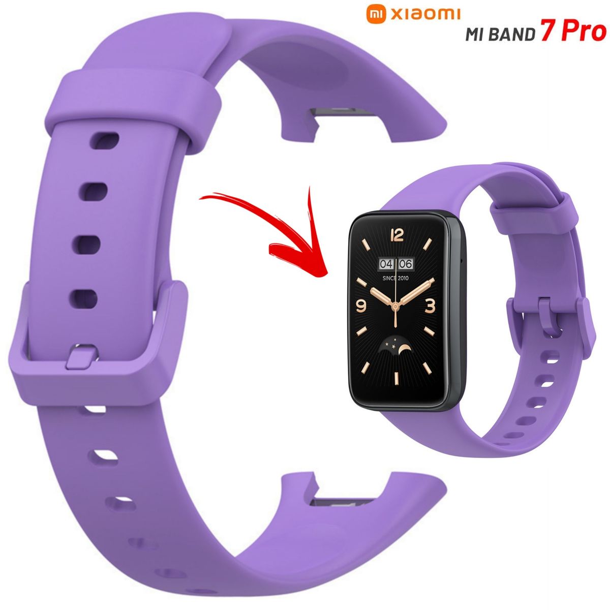 GENERICO - Correa De Reemplazo De Silicona Para Xiaomi Mi Band 7 Pro - PURPLE