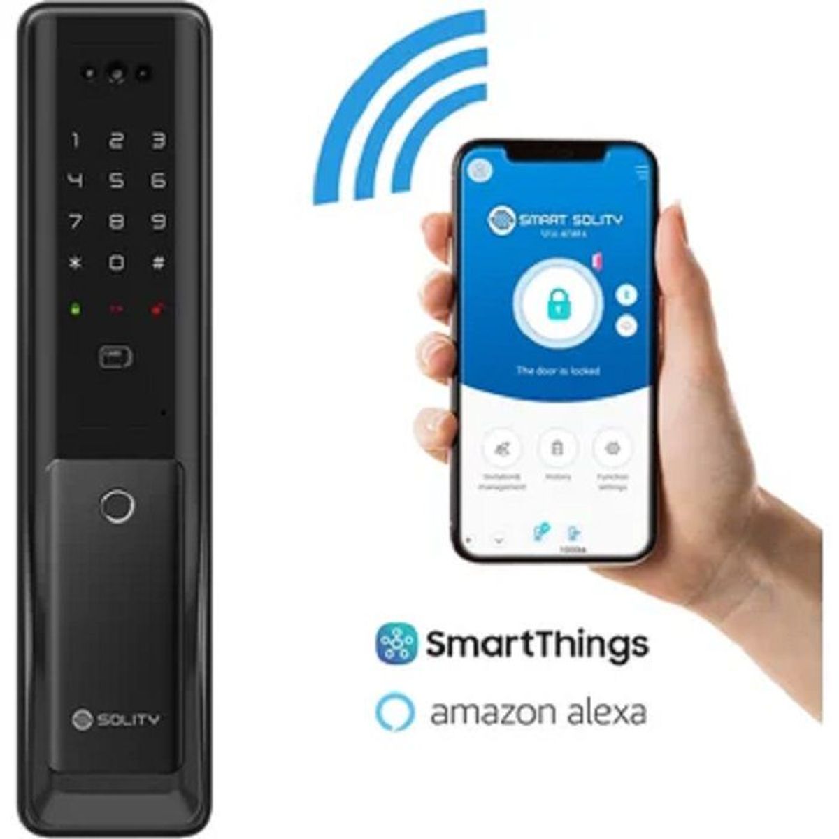 SMART SOLITY - Cerradura Digital Solity 6000BAK Reconocimiento Facial