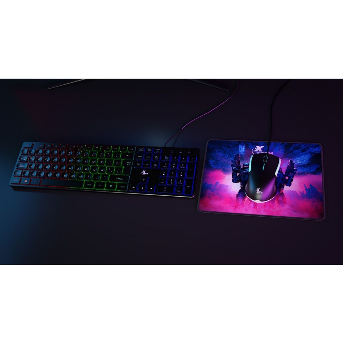 XTECH - BUNDLE TECLADO MOUSE Y PAD GAMER HASHA XTECH XTK-535S
