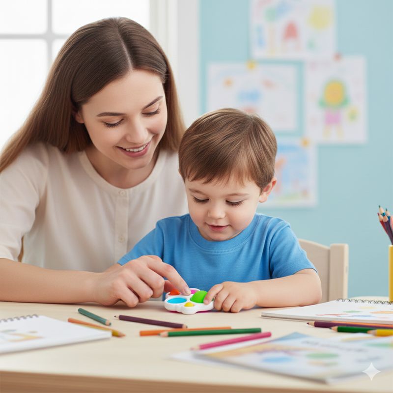 GENERICO - Llavero Pop It Antiestrés de Silicona 5 Hoyuelos