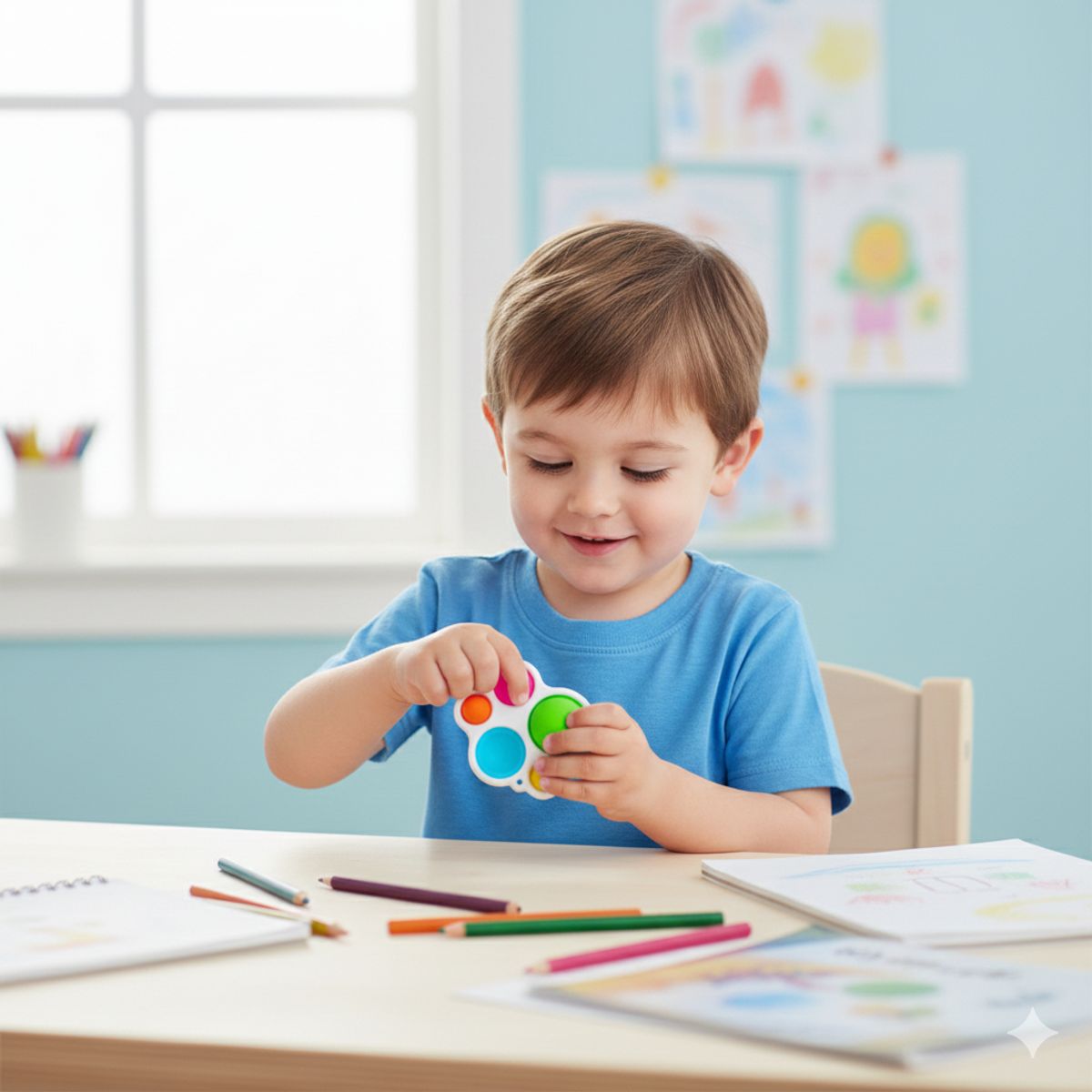 GENERICO - Llavero Pop It Antiestrés de Silicona 5 Hoyuelos