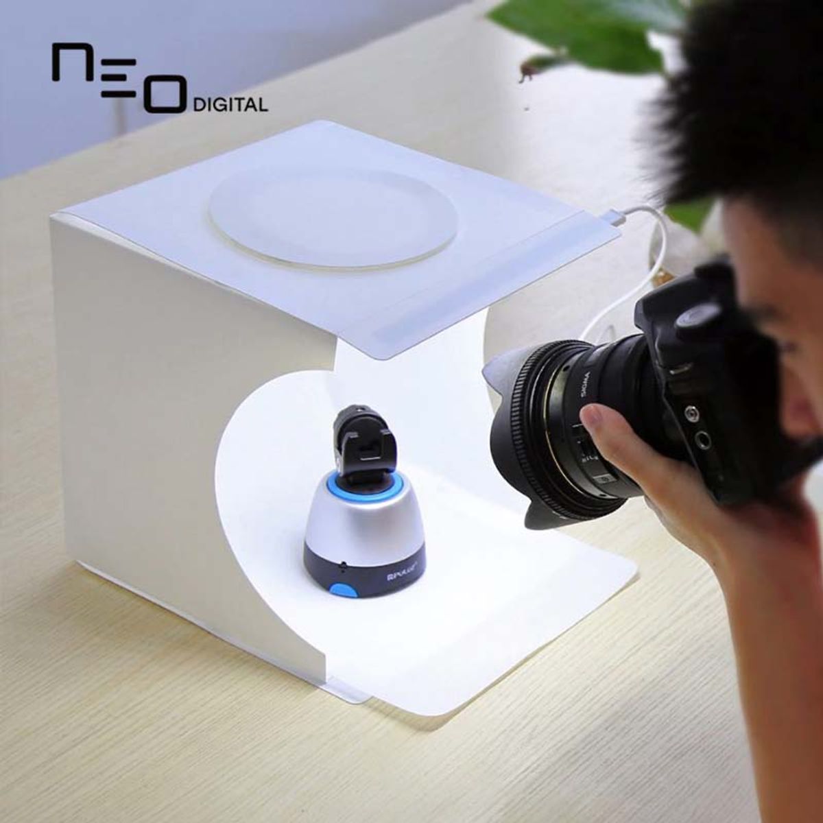 GENERICO - Caja de luz para Fotografía Cubo Fotostudio LED Plegable 22cm