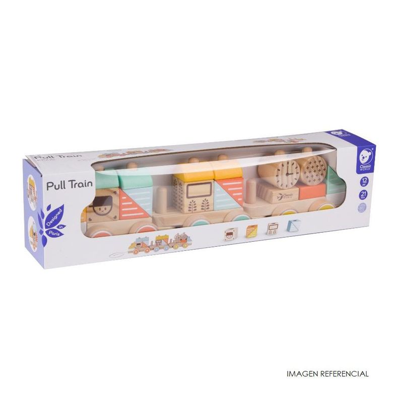 Juguete de Bebé Trencito de Bloques Apilables para Jalar CLASSIC