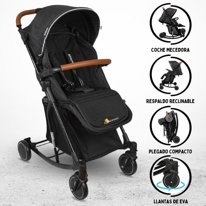 INFANTI - Coche Cuna Mecedora INFANTI »ROCKING» BLACK