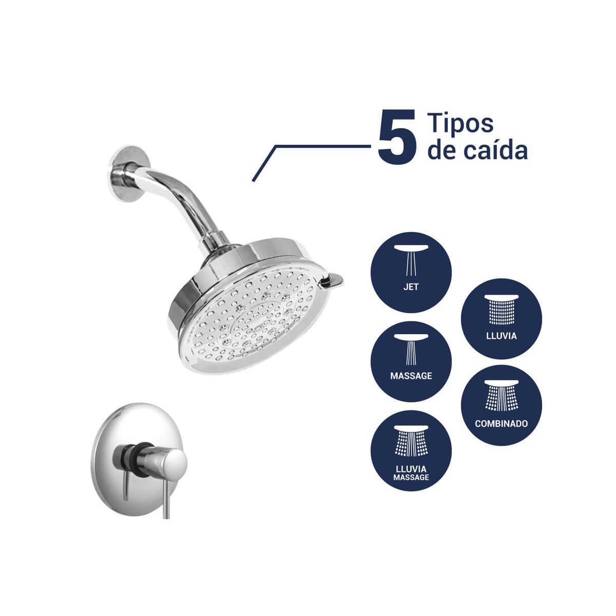 VAINSA - Monocomando para ducha maui con salida española hecho en bronce Vainsa