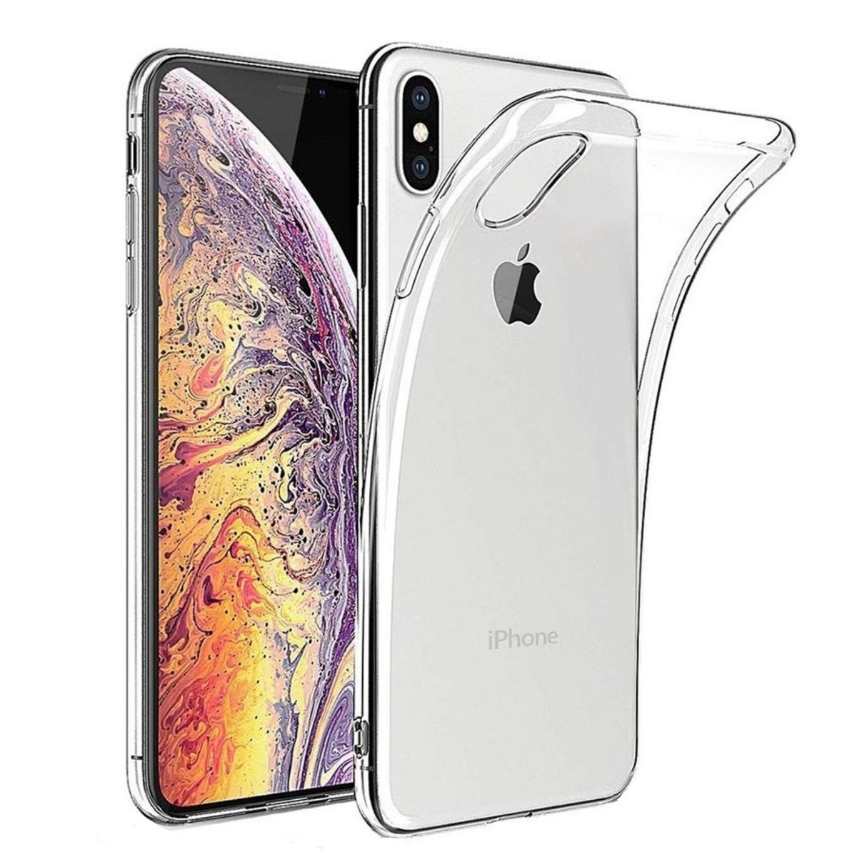 GENERICO - Case Para iPhone XS X Transparente + Aro Sujetador