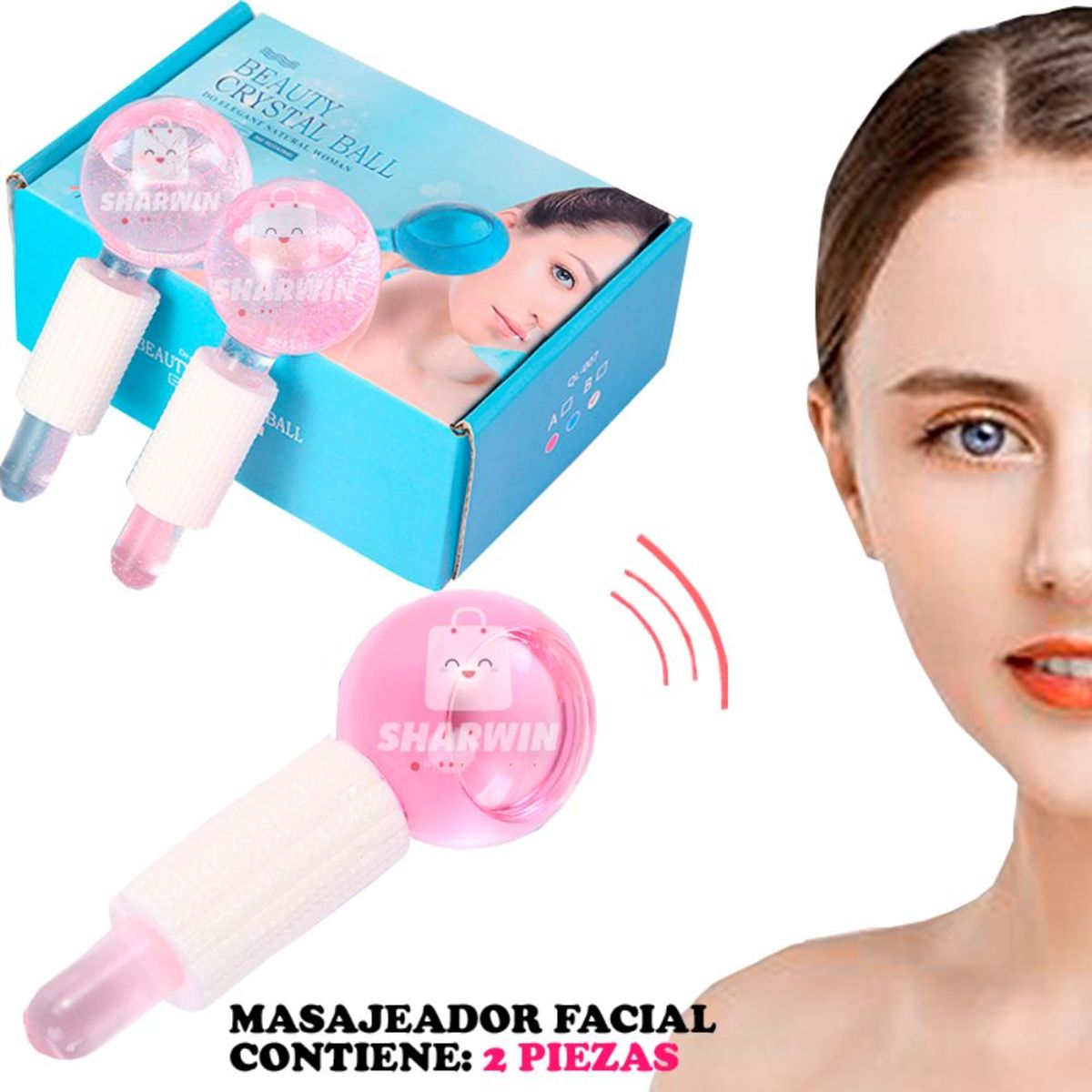 GENERICO - Masajeador Facial Ice Globe Caja de 2 UNID.
