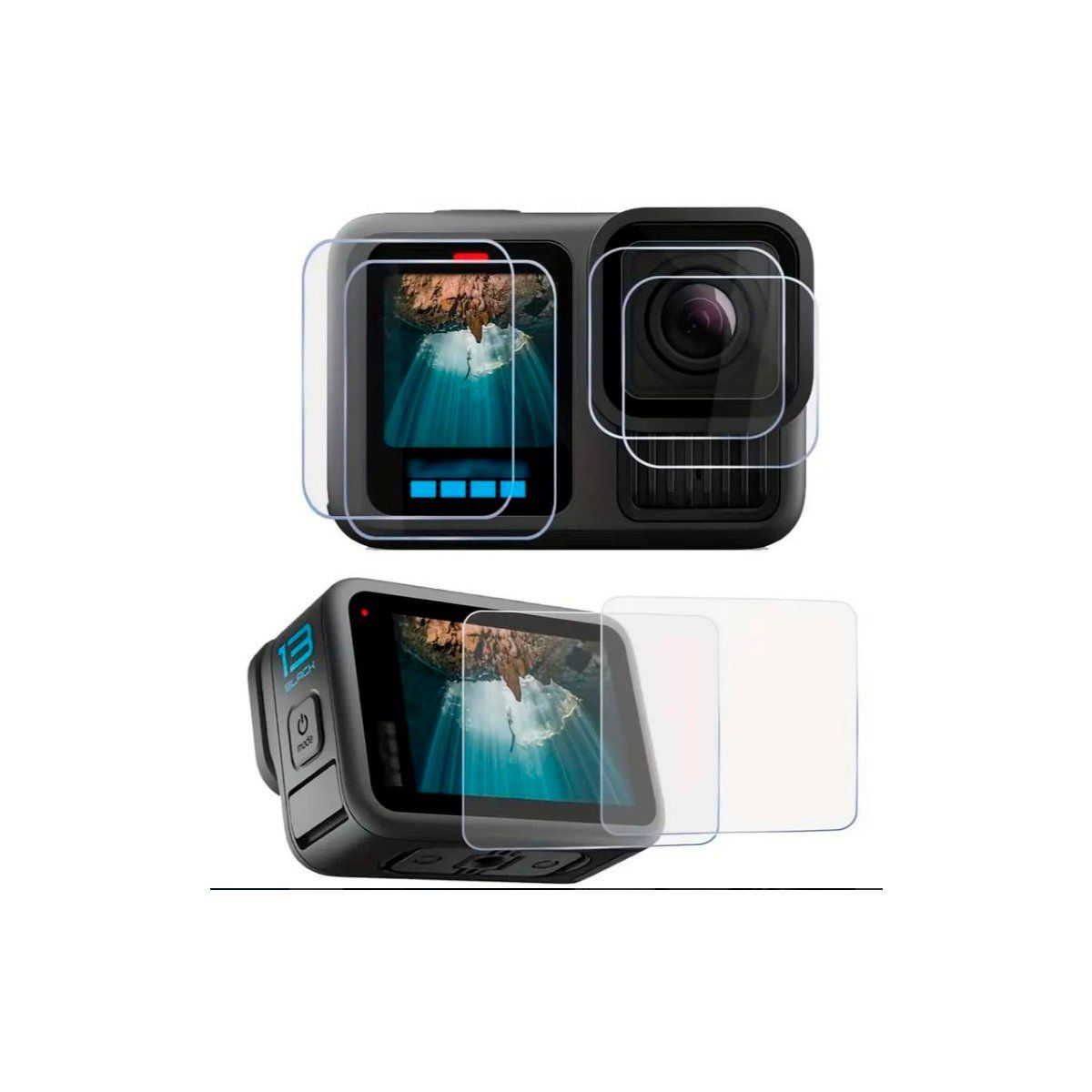 SHOOT - Funda de silicona + Vidrio para Gopro Hero  12, 11, 10, 9 Black