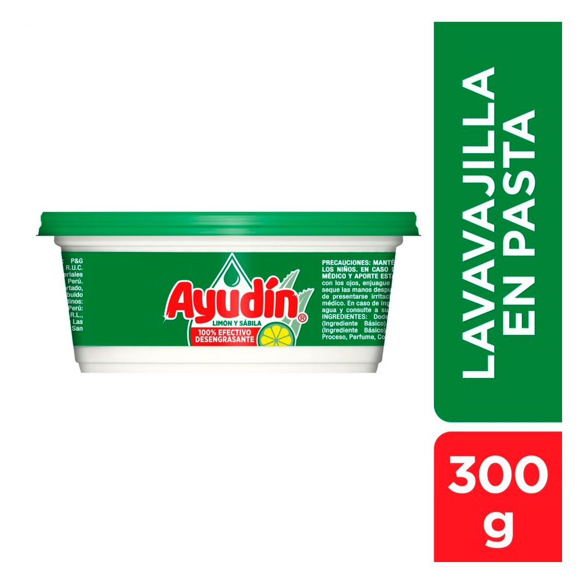 AYUDIN - Lavavajillas Pasta Ayudin Limón 300g Pack x6