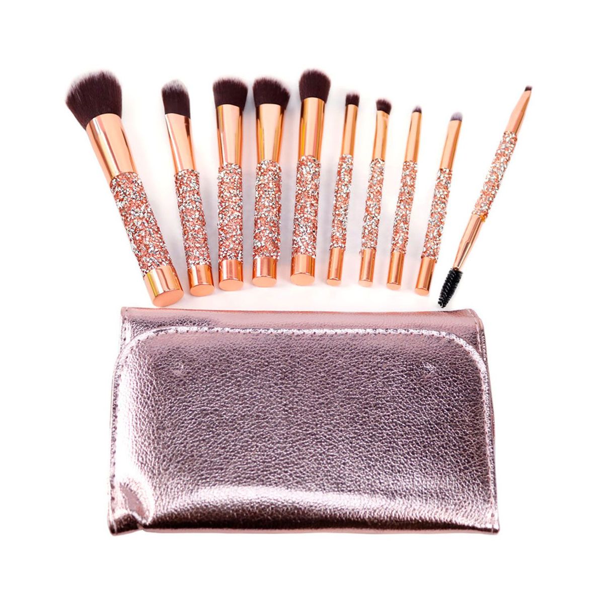 GENERICO - Set de 10 Brochas Pedrería Golden Con Estuche