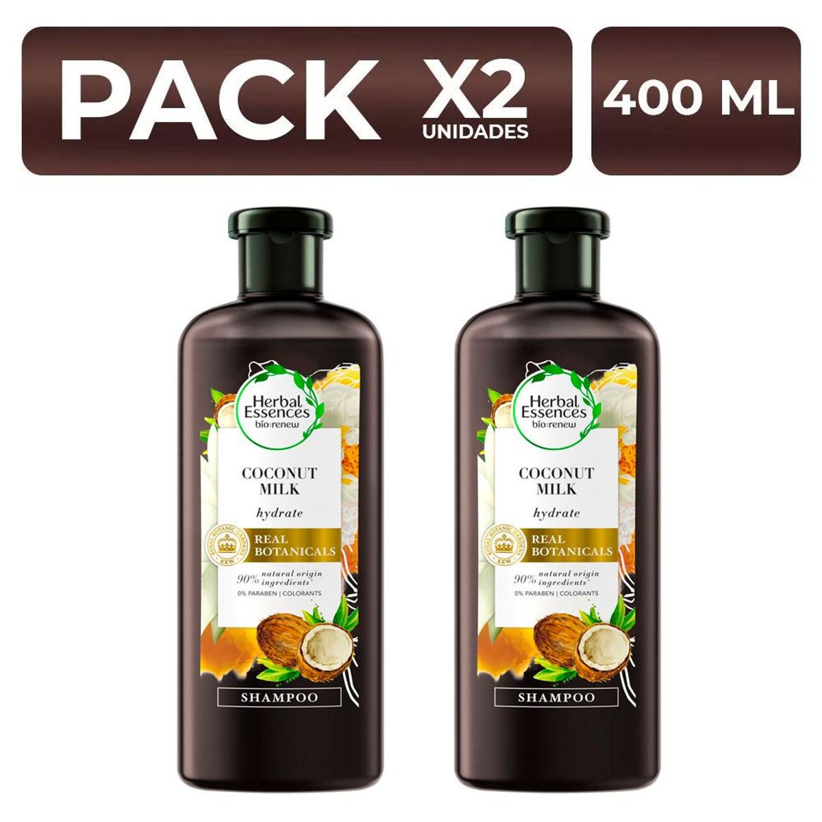 HERBAL ESSENCES - PackX2 Shampoo Herbal Essences Coconut Milk 400ml