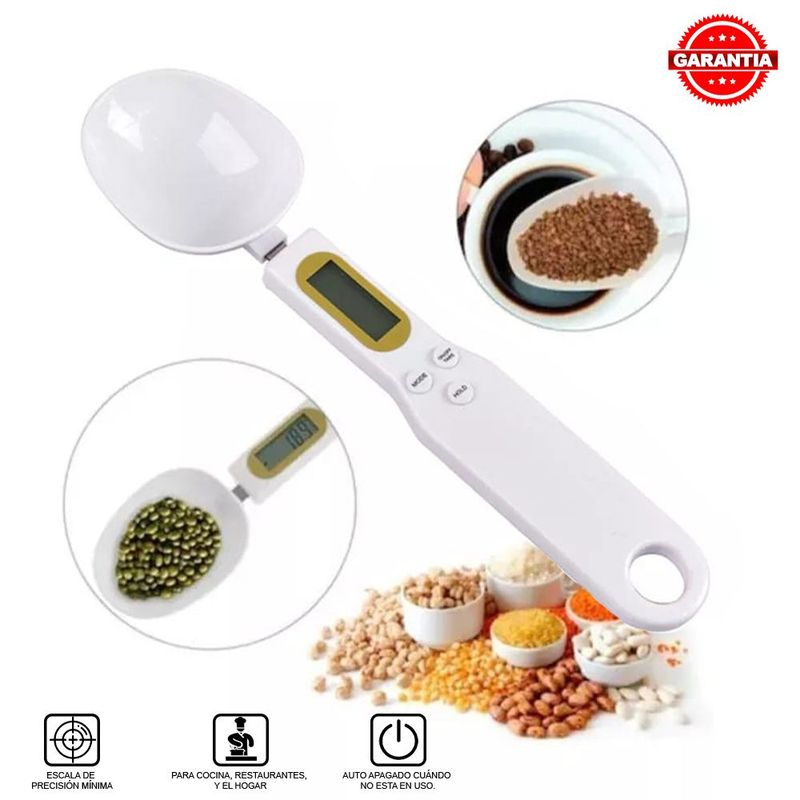 EASY&HOME - Cuchara Medidora Digital 500g Blanco