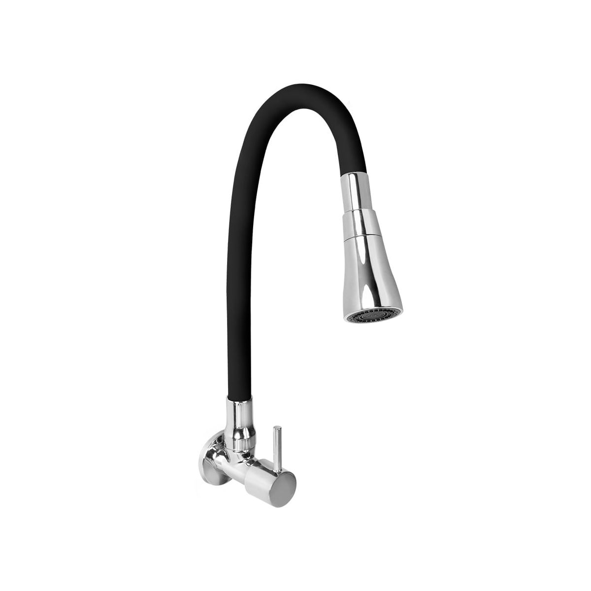 VAINSA - Llave de lavadero a la pared pico flex negro bali Vainsa
