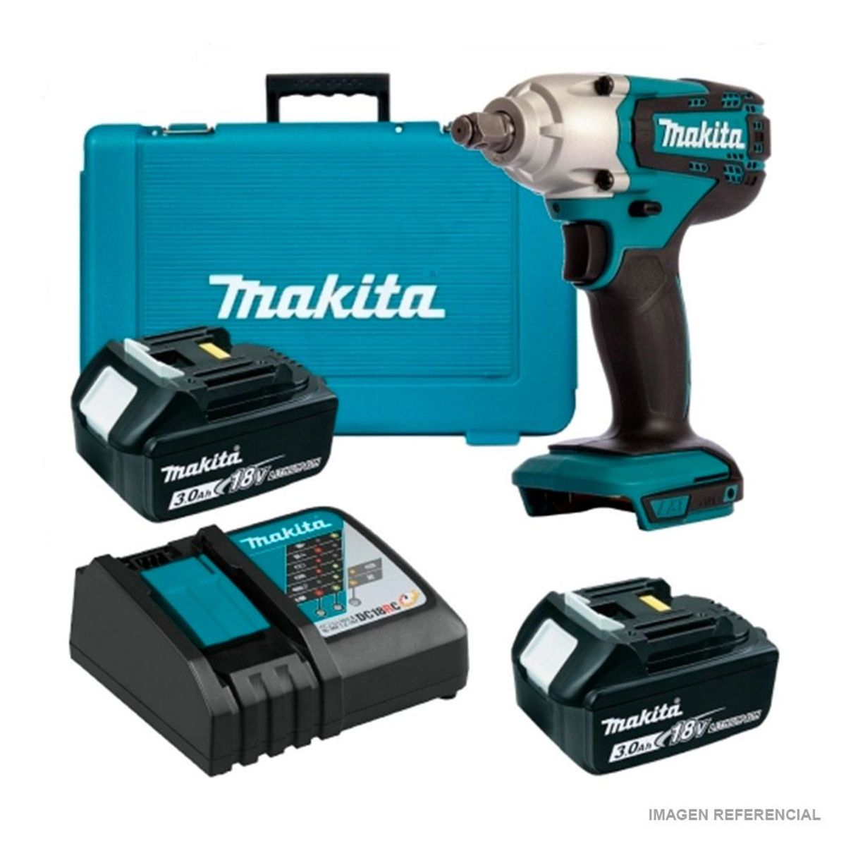 MAKITA - Llave de Impacto Makita DTW190RFE  1/2" 18V 190 Nm 2 Baterías