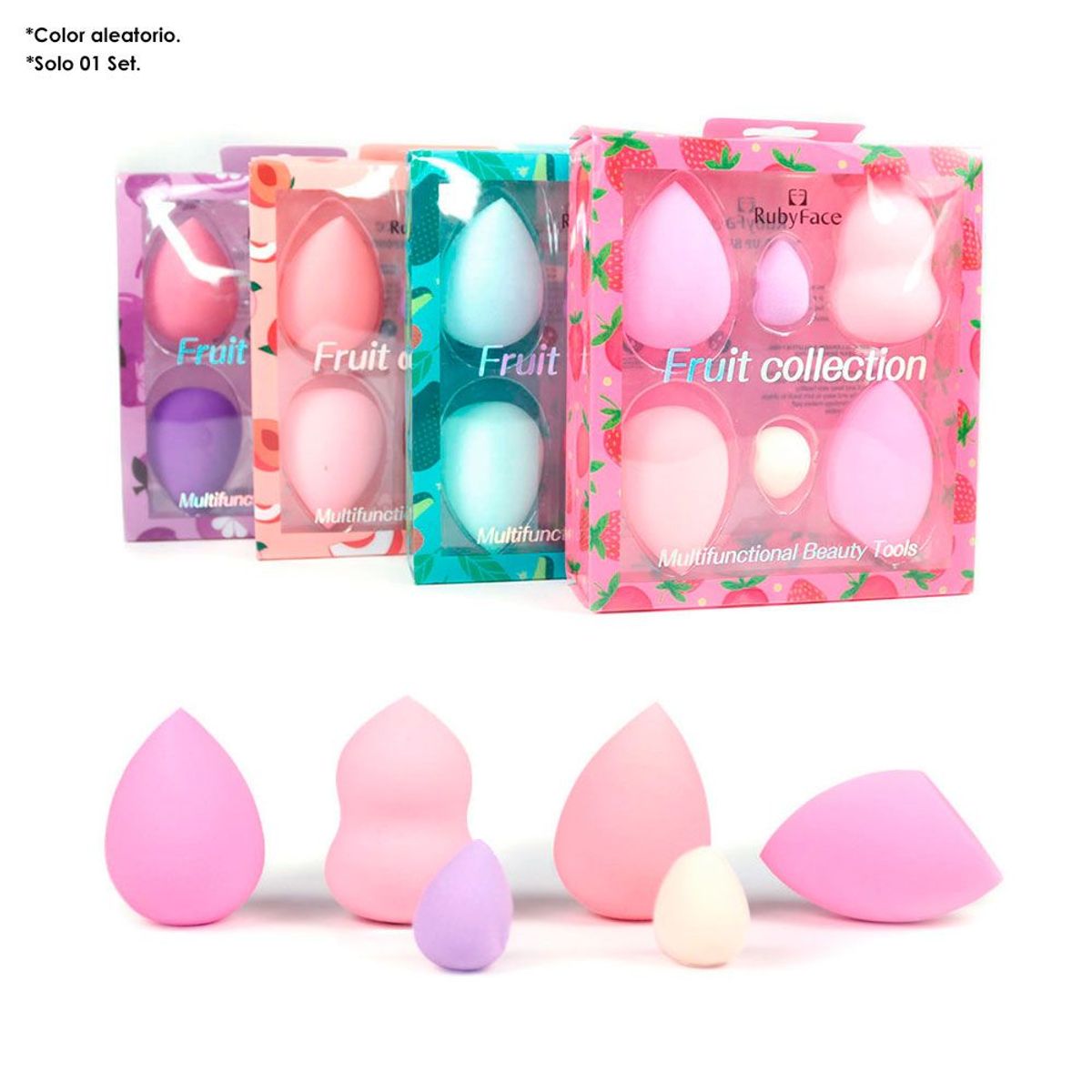 GENERICO - Set De 6 Esponjas Beauty Blender Fruits