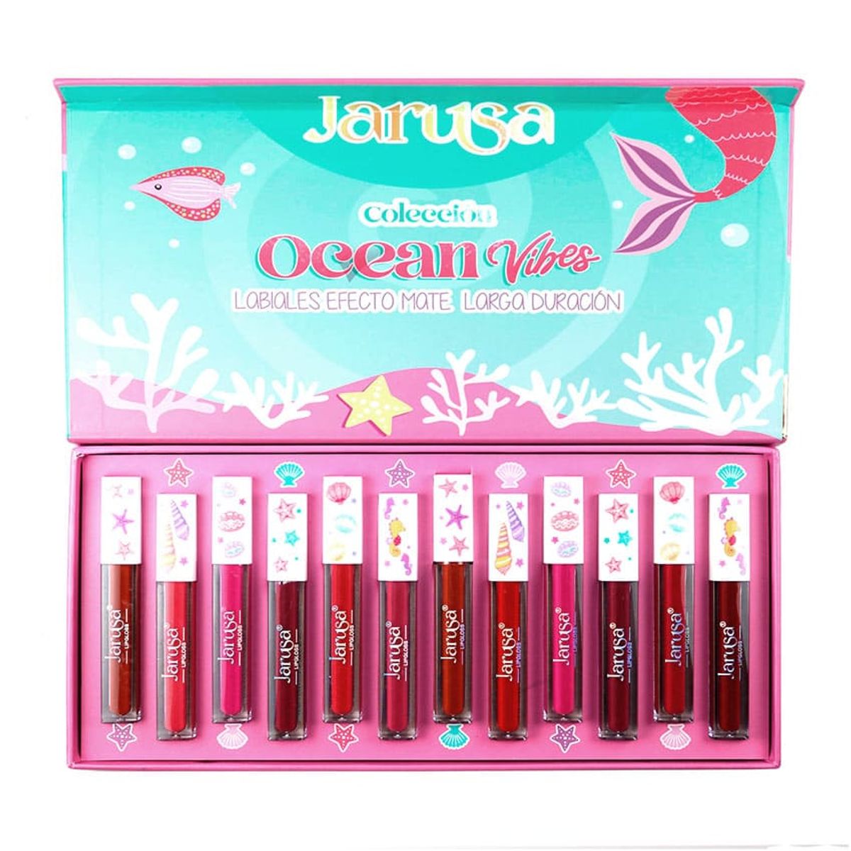 GENERICO - Set de Ramo de 12 Labiales Matte De Colección Ocean vibes.
