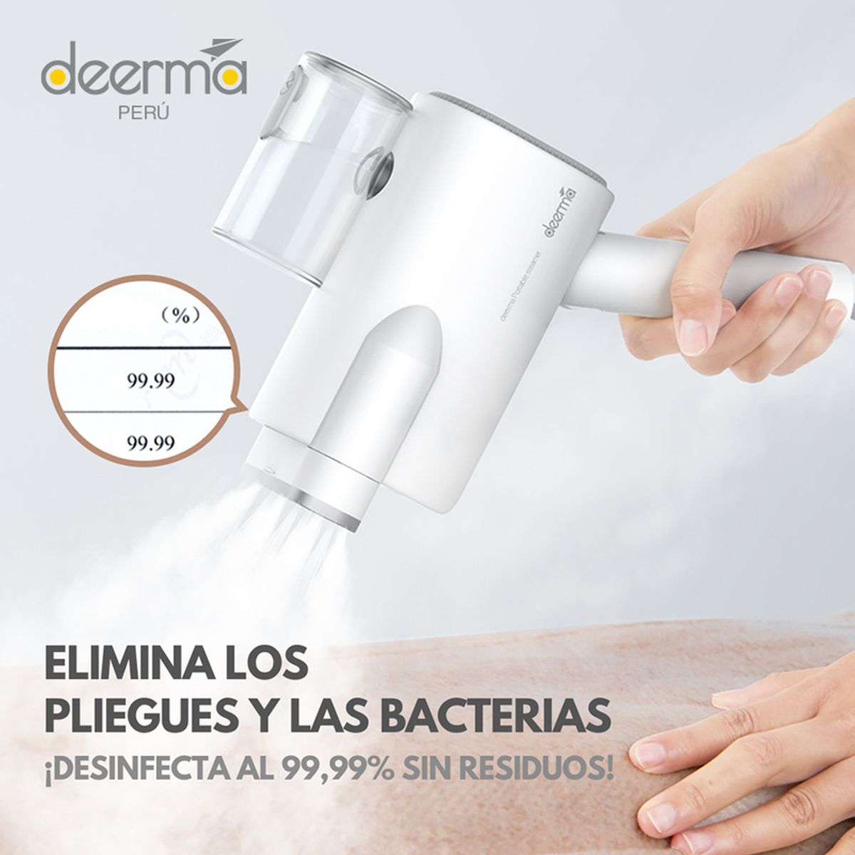 DEERMA - Plancha Vaporizadora Para Ropa Portatil DEM-HS007 Elimina Bacterias