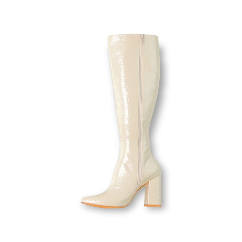 LB LIBBY CALZADOS Y ACCESORIOS - BOTAS DE MUJER  CROCO COLOR BLANCO