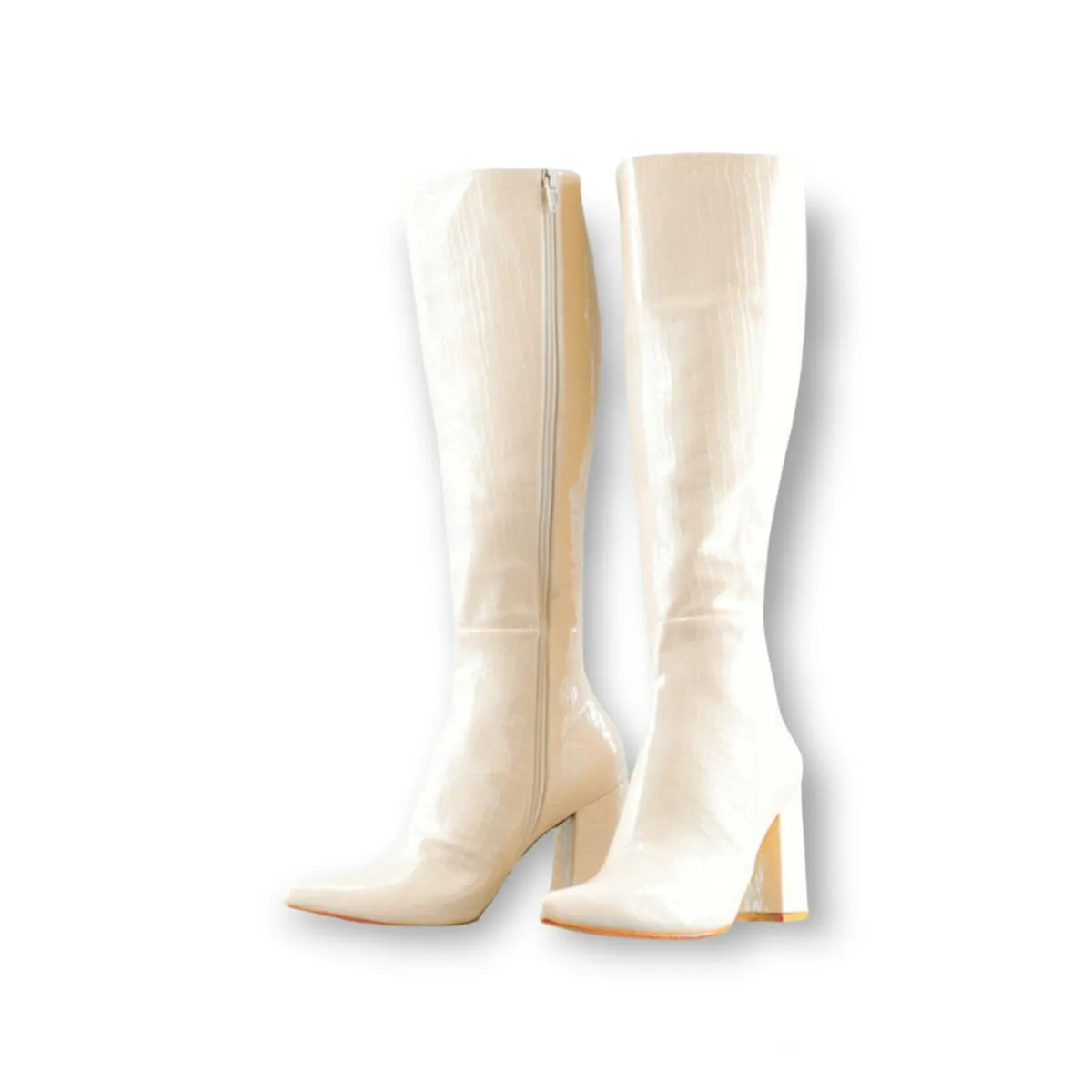LB LIBBY CALZADOS Y ACCESORIOS - BOTAS DE MUJER  CROCO COLOR BLANCO