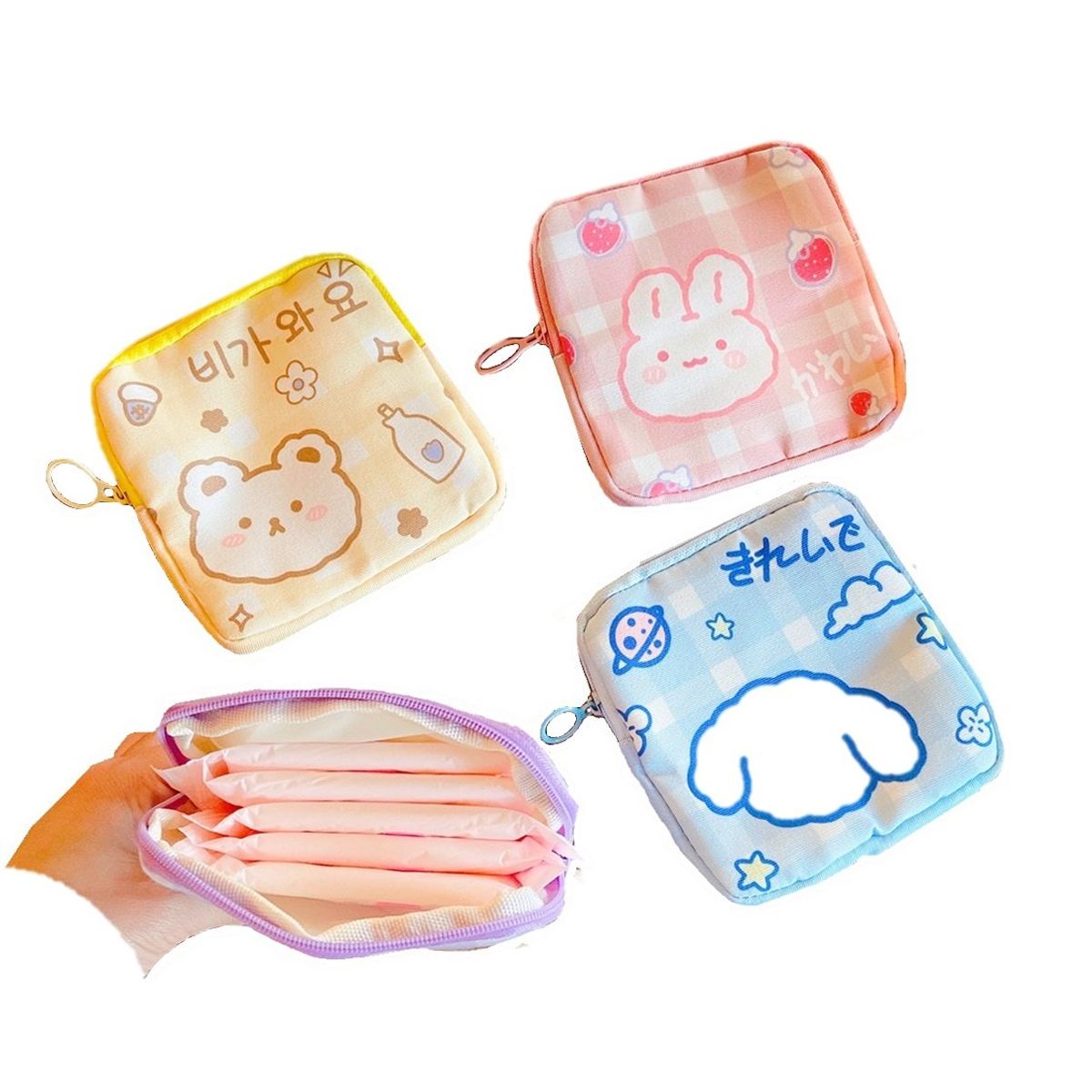 GENERICO - Neceser para Toallas Higenicas Billetera Kawaii