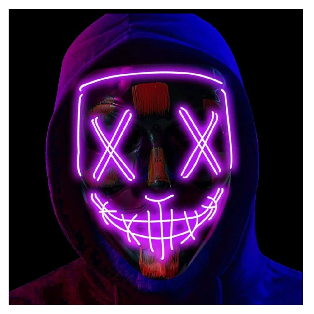 GENERICO - Máscara La Purga Led Halloween Fiesta Carnaval Celeste