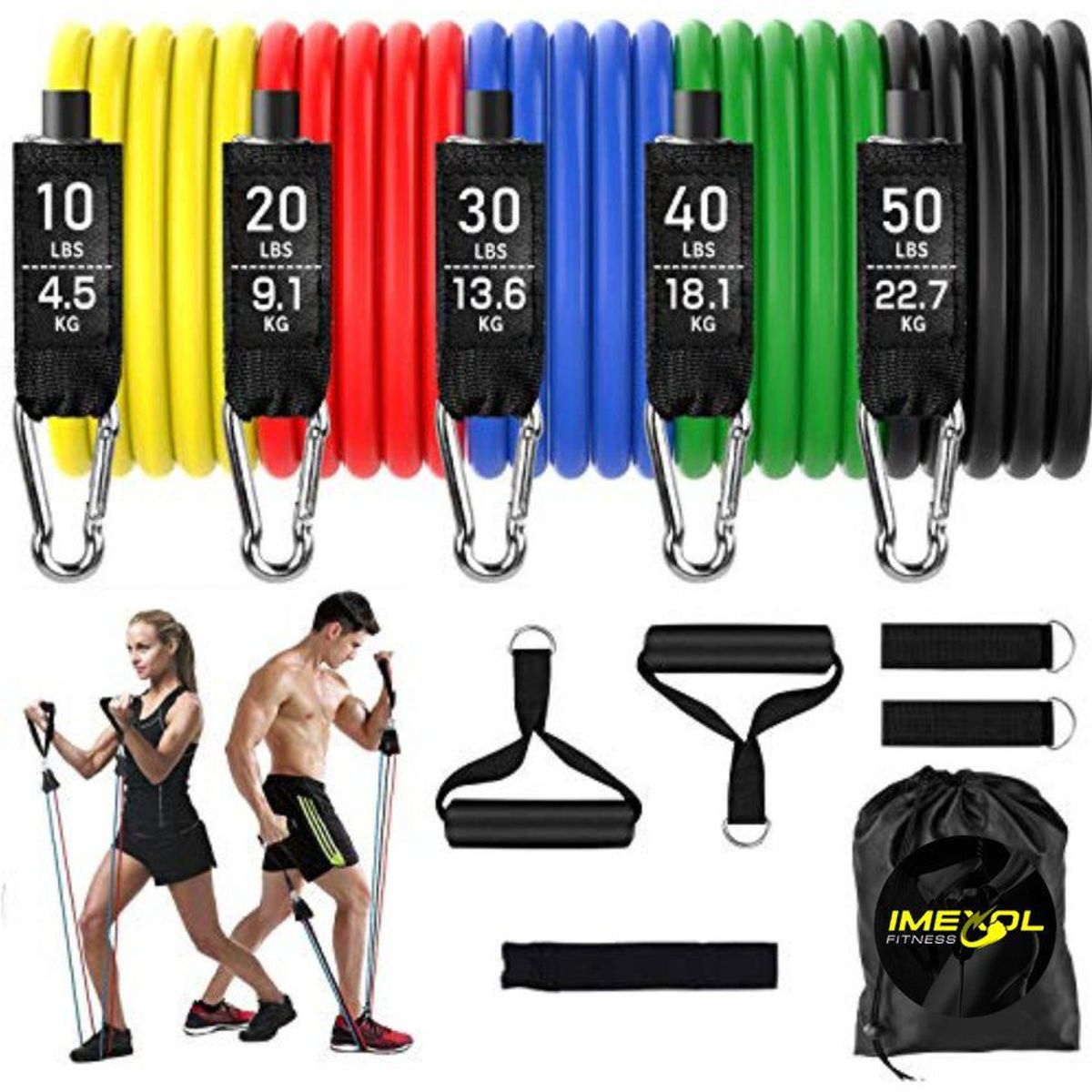 GENERICO - Ligas resistencia 150lb tubulares bandas elásticas crossfit