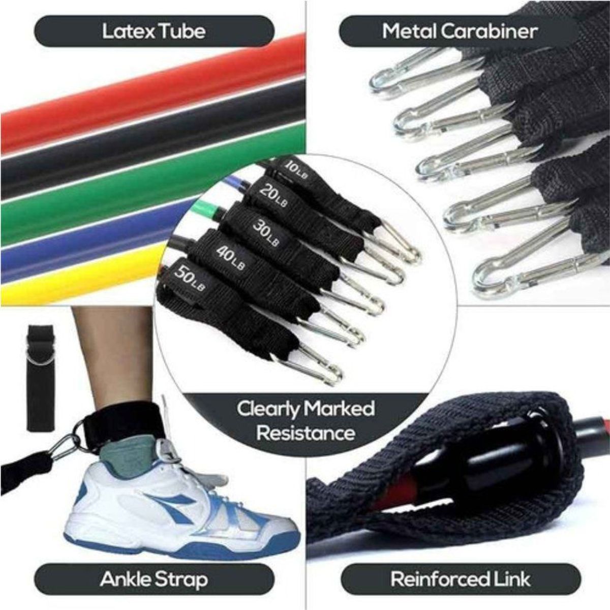 GENERICO - Ligas resistencia 150lb tubulares bandas elásticas crossfit