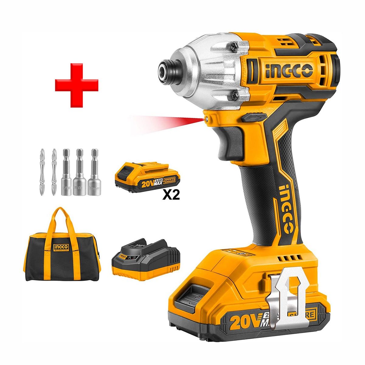INGCO TOOLS - ATORNILLADOR DE IMPACTO 20V BRUSHLESS INALÁMBRICO INGCO - CIRLI2002