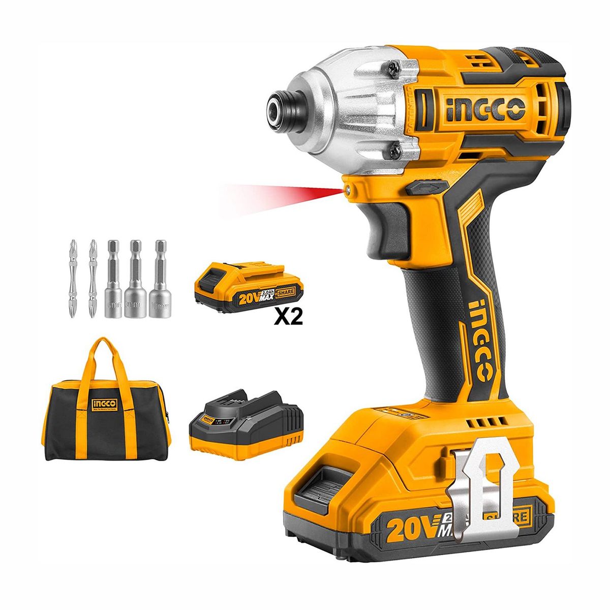INGCO TOOLS - ATORNILLADOR DE IMPACTO 20V BRUSHLESS INALÁMBRICO INGCO - CIRLI2002