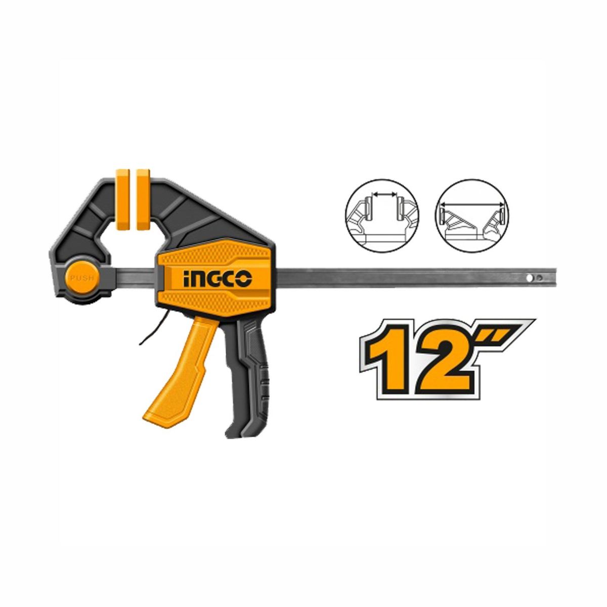 INGCO TOOLS - PRENSA RÁPIDA 12 60KG AUTO AJUSTABLE ABRAZADERA INGCO -  HQBC01602