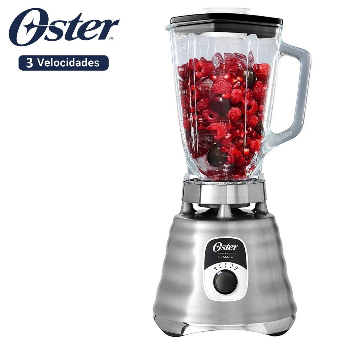 OSTER - Licuadora clásica Oster con perilla ergonómica 3 velocidades BLST4655Z
