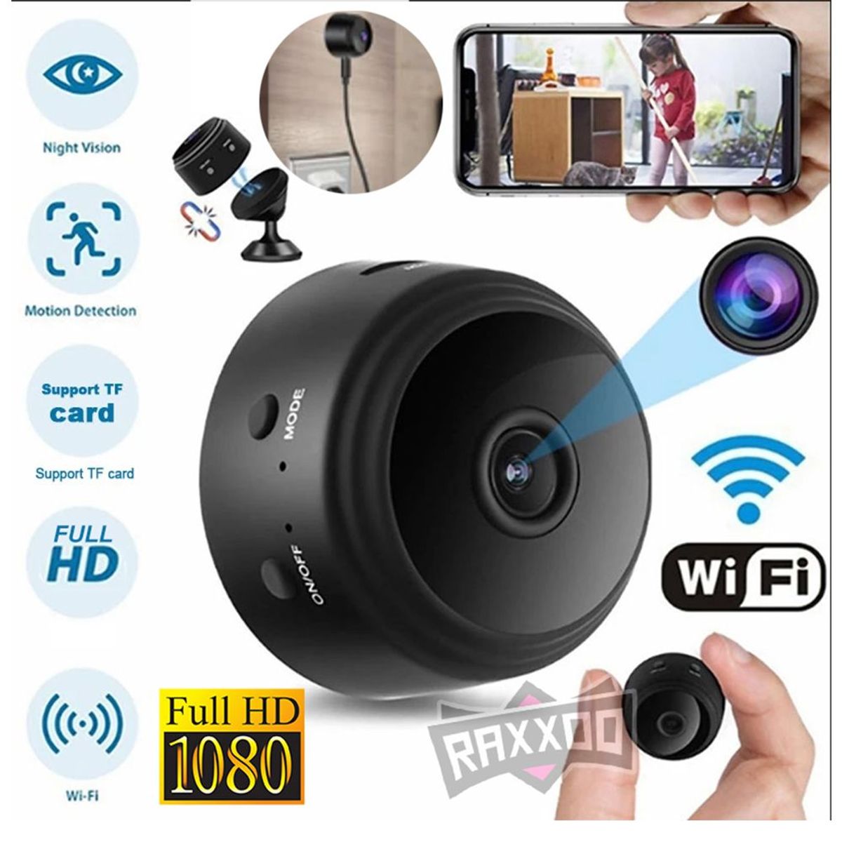 OEM - Mini Camara Seguridad HD tipo cámara Espía Vigilancia IP Sensor