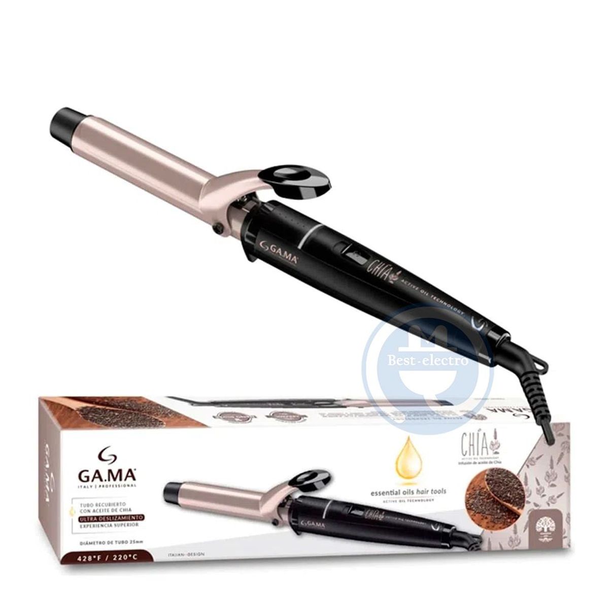 GAMA - Rizador de Cabello Gama BECCG0000000290 con Infusión de Aceite de Chía