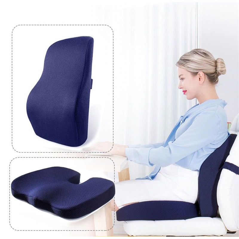 PERUMASSAGE - Cojín y Respaldar Viscoelástico con Gel para Silla o Auto