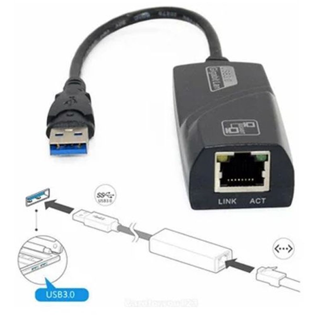 GENERICO - Adaptador Convertidor Red RJ45 Lan Ethernet Tarjeta USB 3.0 Laptop PC