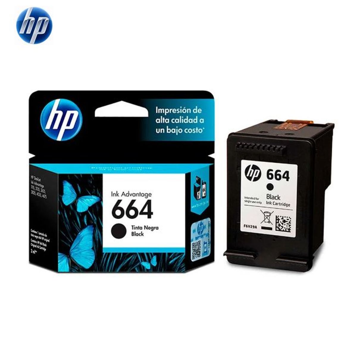 HP - Cartucho de Tinta HP 664  NEGRO F6V29AL