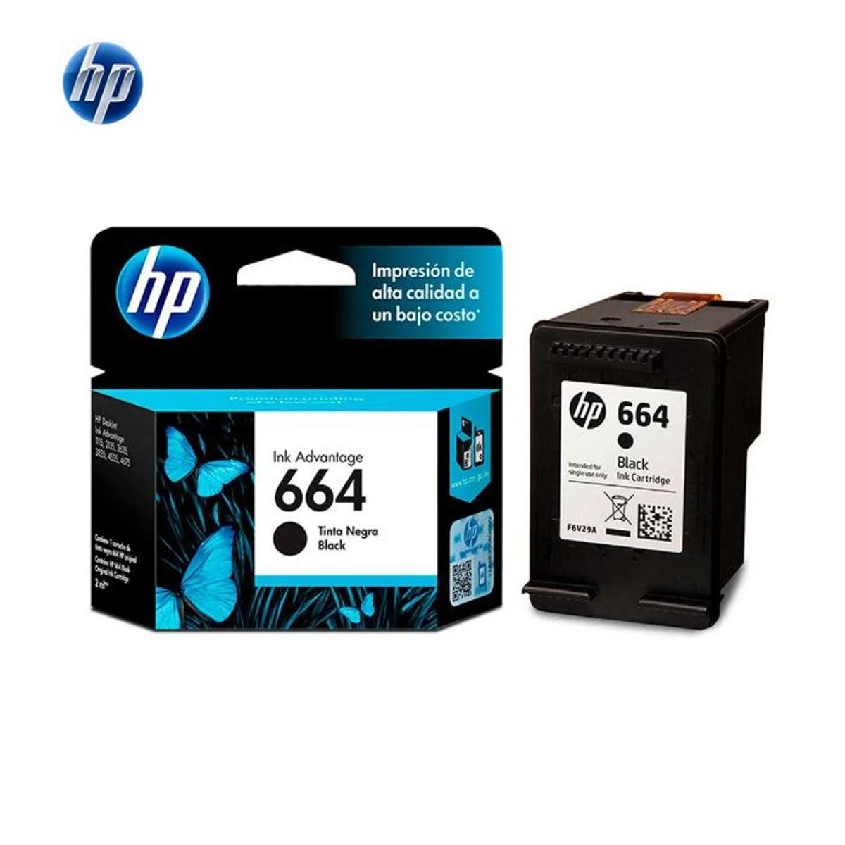 HP - Cartucho de Tinta HP 664  NEGRO F6V29AL
