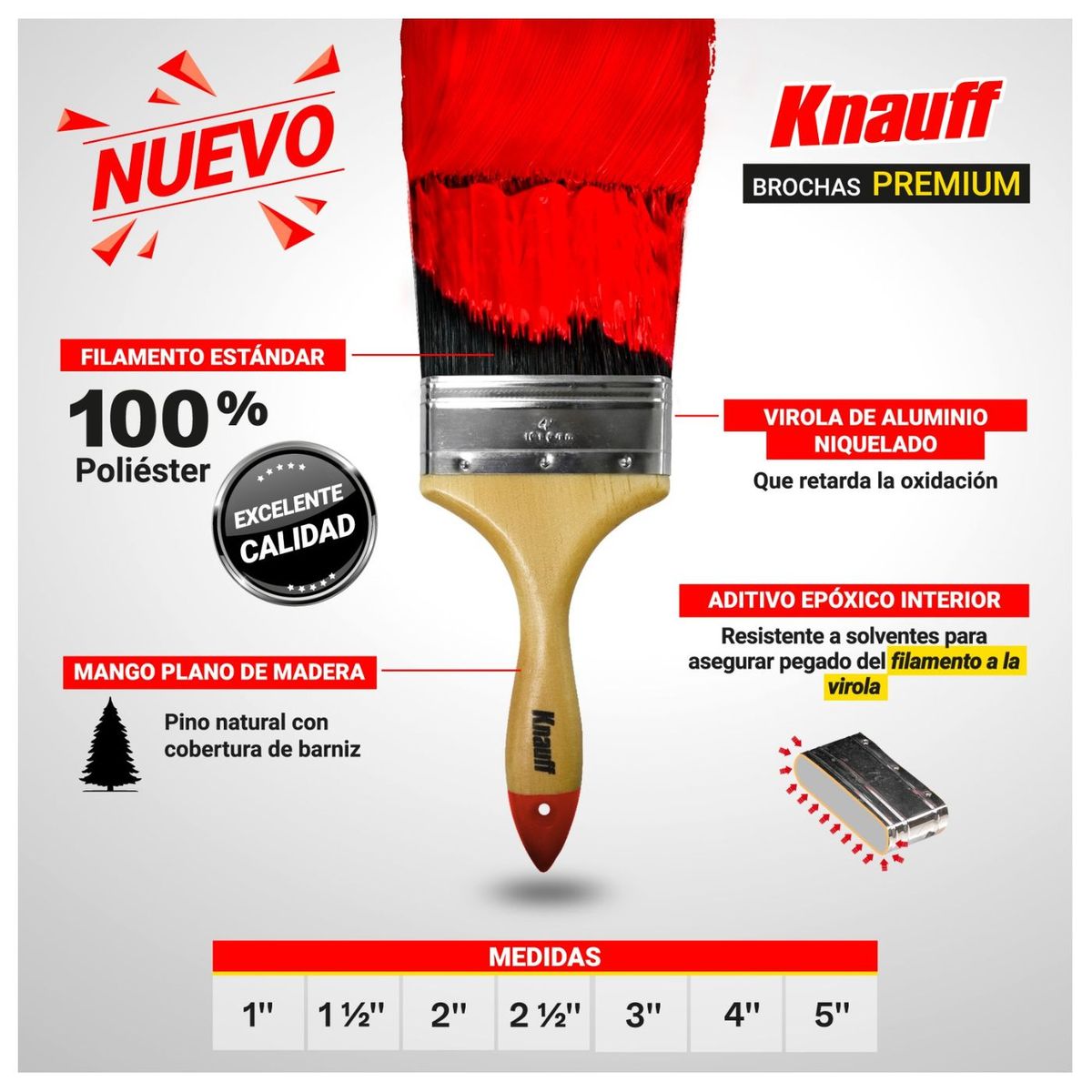 KNAUF - Brocha Knauff Premiun 3 Pulgadas