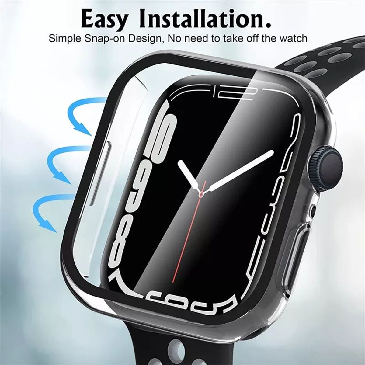 GENERICO - Case Funda Apple Watch 45mm con protector de pantalla mica