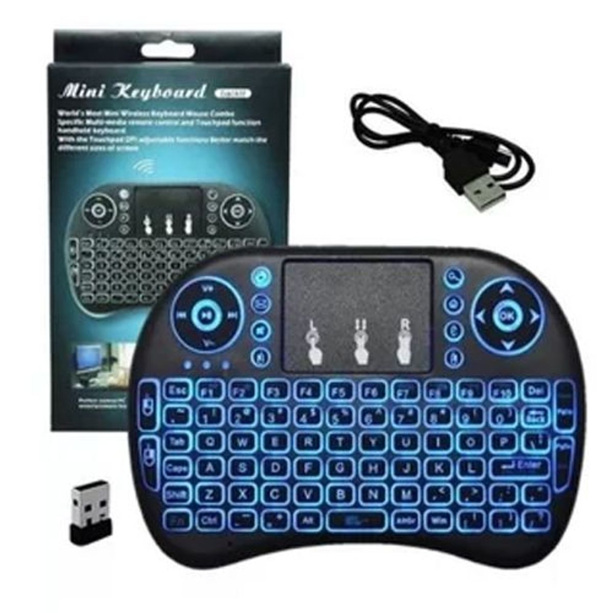 SEISA - Mini Teclado Inalambrico Iluminado Para Smart Tv PC Android