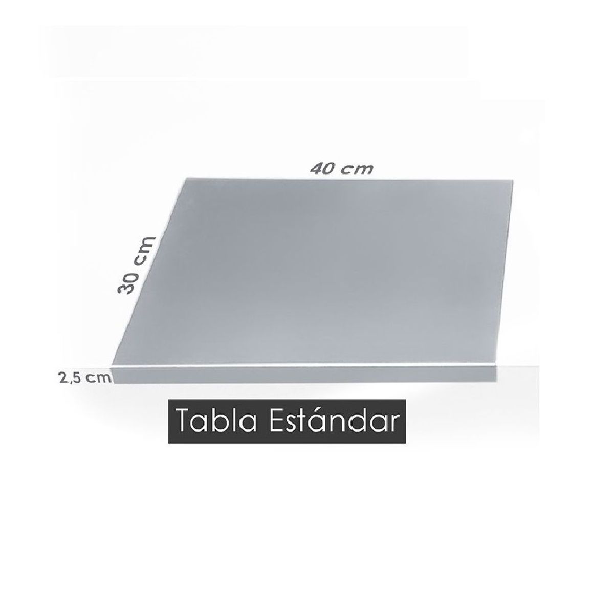 GENERICO - Tabla de Picar de Acero Inoxidable Estandar 40cm x 30cm