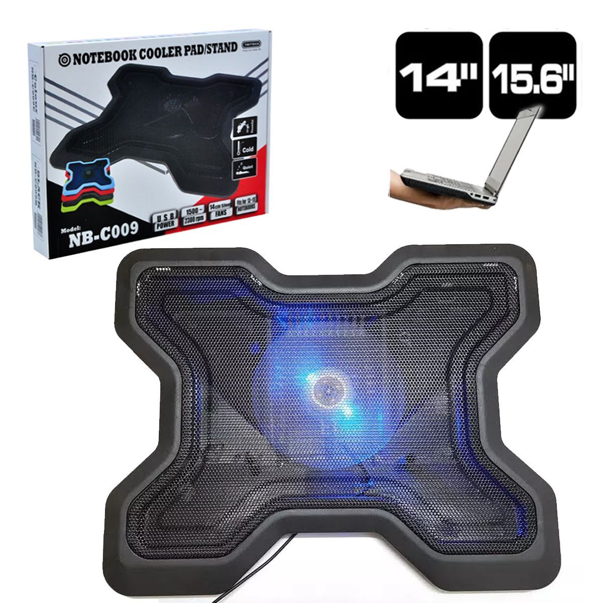 SEISA - Cooler Laptop y Notebook 9 a 15 Base Ventilador