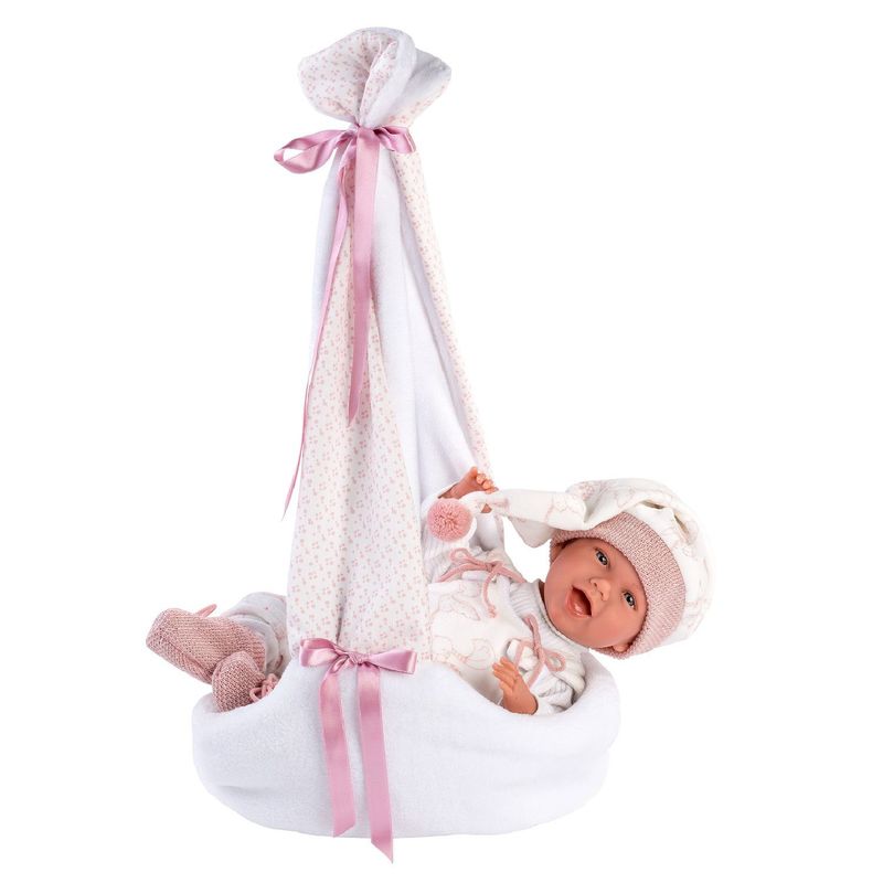 MUÑECAS REBORN - Muñeca Llorens Bebé Mimi Sonrisas Cigüeña