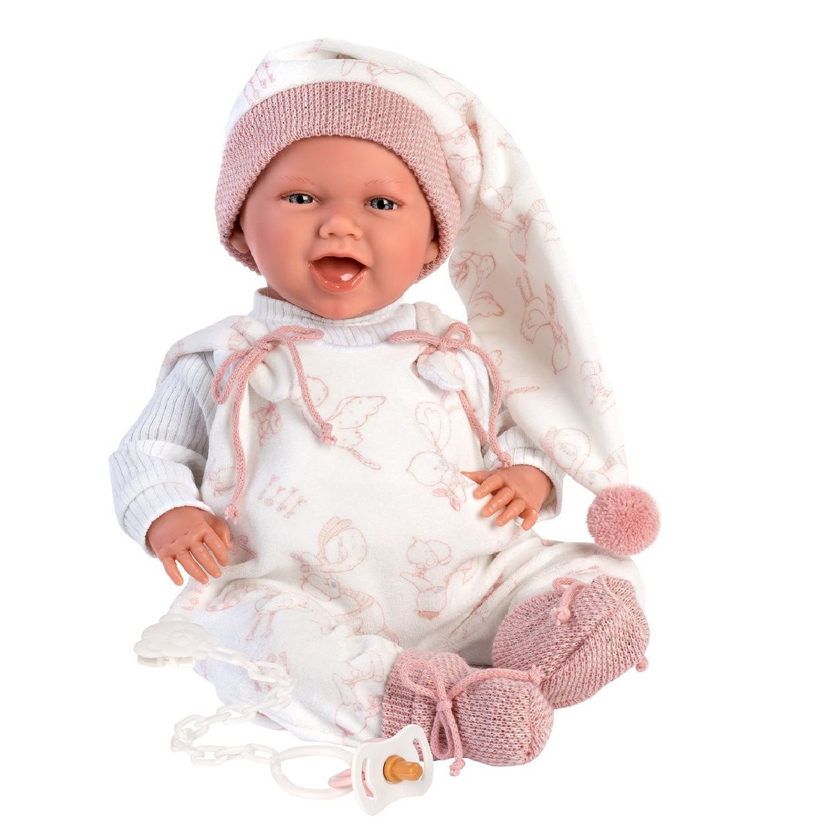 MUÑECAS REBORN - Muñeca Llorens Bebé Mimi Sonrisas Cigüeña