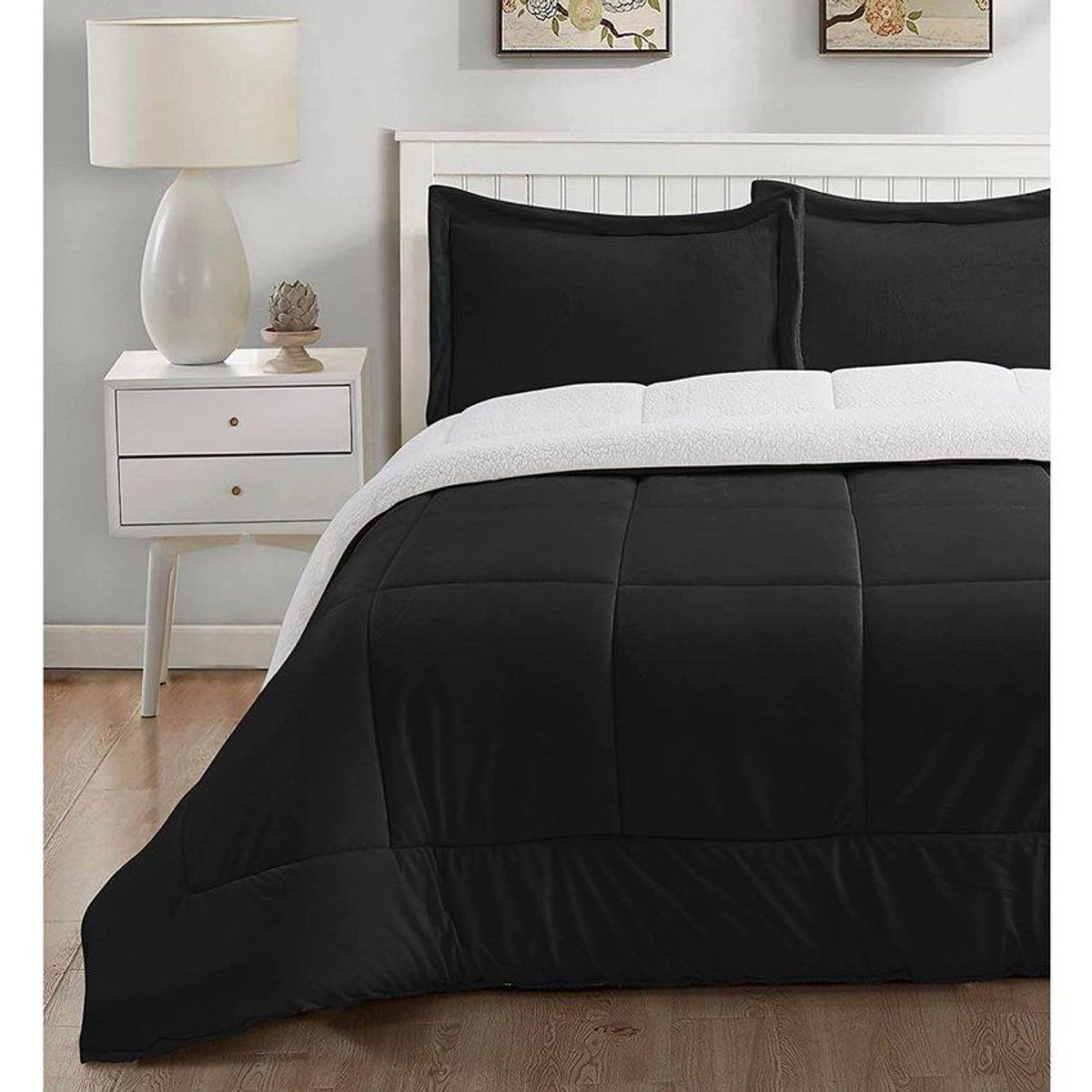 TEFI HOME - Edredón Sherpa Negro 2 PLAZAS