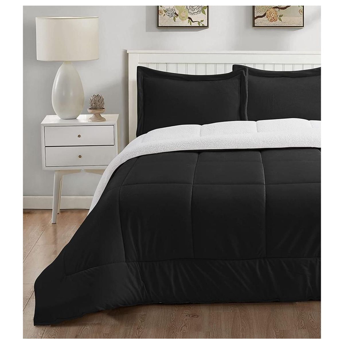 TEFI HOME - Edredón Sherpa Negro KING