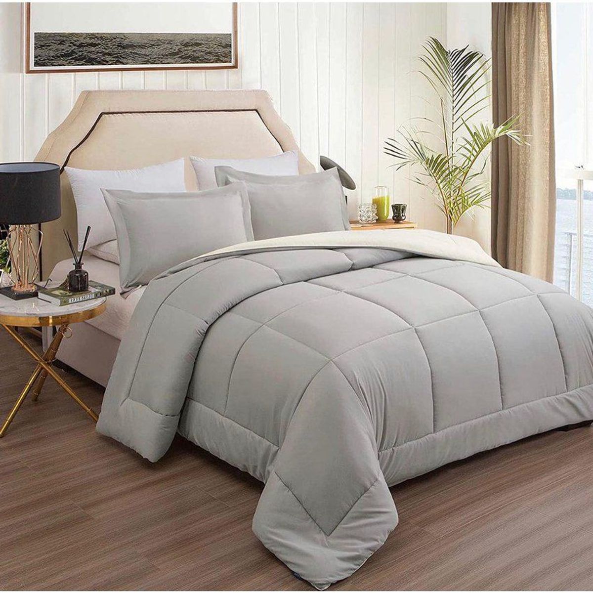 TEFI HOME - Edredón Bicolor GrisVerona KING